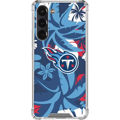 NFL Tennessee Titans Tropical Print Galaxy S24 FE Clear Case